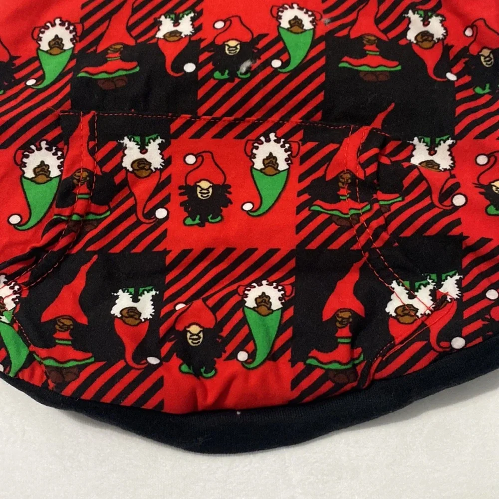 Pup Gnome for the Holidays Dog Hoodie Black/Red Size Medium